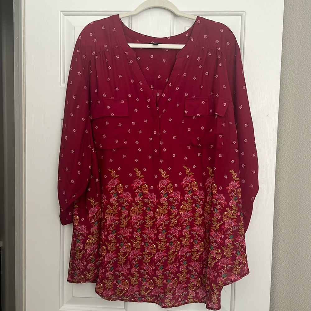 Torrid Harper Skull 3/4 sleeve blouse women’s 5X New